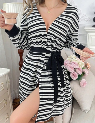 Halat SHEIN, alb/negru Alb