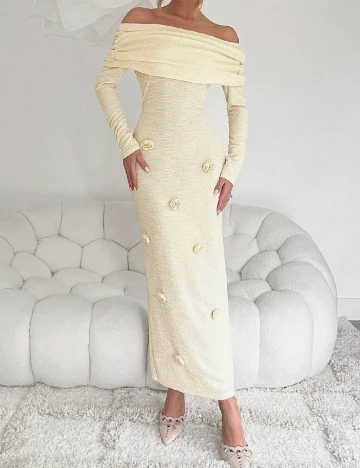 Rochie lunga SHEIN, crem Crem