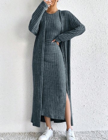 
						Set Rochie si Cardigan SHEIN, albastru