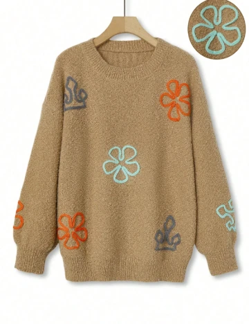 Pulover SHEIN CURVE, maro Maro