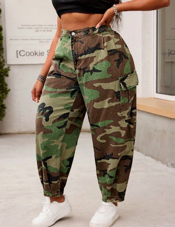 
						Pantaloni SHEIN CURVE, army