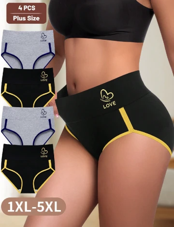 Set chiloti 4 perechi SHEIN CURVE, mix culori Mix culori