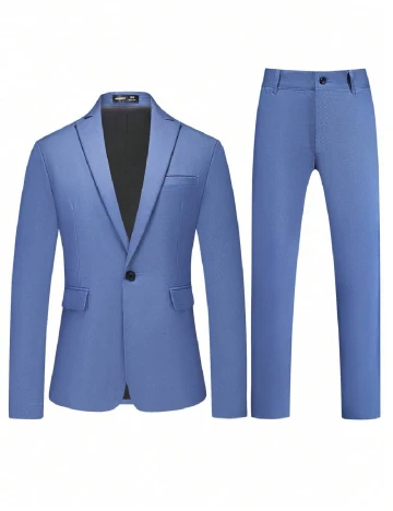 Costum SHEIN, albastru Albastru