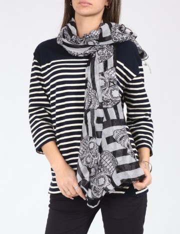 Esarfa Zara, gri/negru