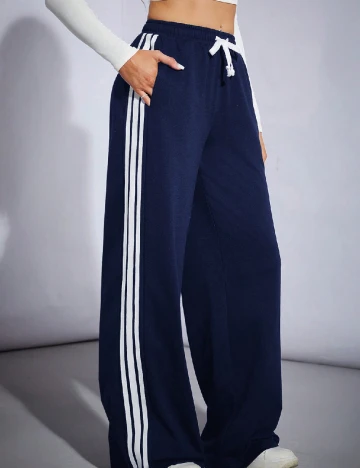 Pantaloni SHEIN CURVE, bleumarin Albastru