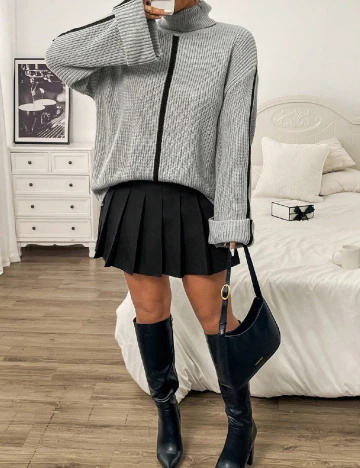 Pulover SHEIN CURVE, gri Gri