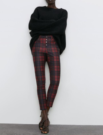 
						Pantaloni Zara, negru/rosu