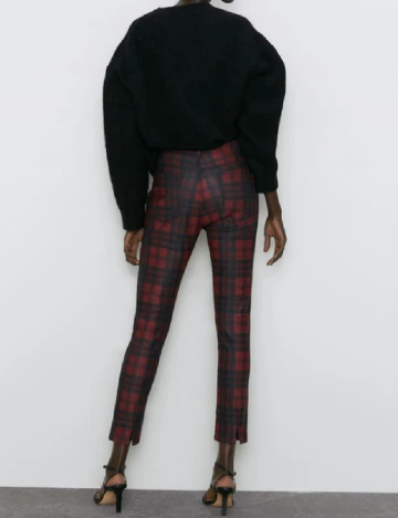Pantaloni Zara, negru/rosu Rosu