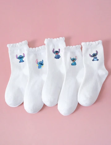 Set sosete 5 perechi Shein Kids, alb Alb