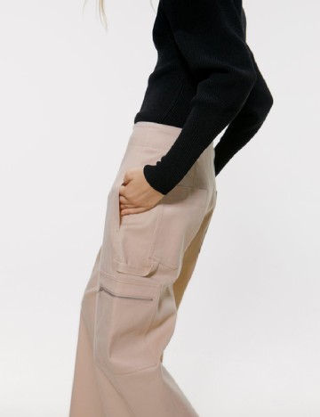 Pantaloni Zara, crem