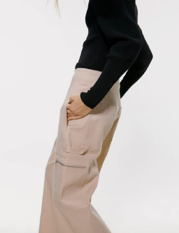 Pantaloni Zara, crem Crem