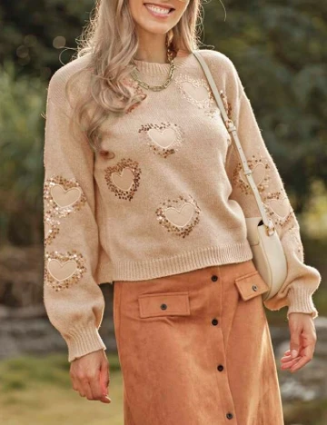 Pulover SHEIN, crem Crem