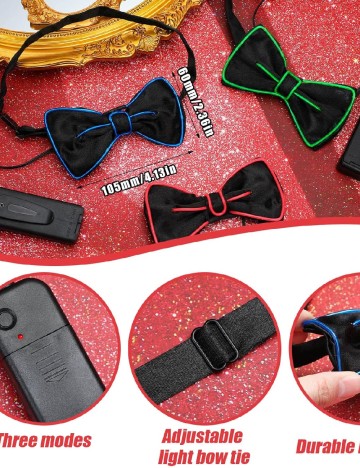 Papion cu led SHEIN, negru/verde