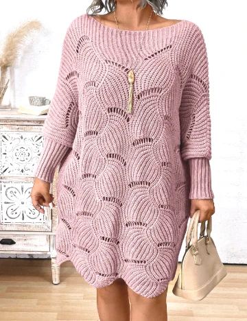 Pulover Oversize SHEIN CURVE, roz Roz