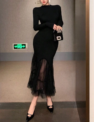 Rochie medie Dazy, negru Negru