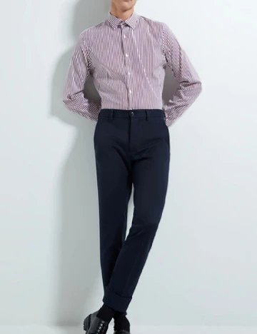 Camasa Zara, alb/visiniu Rosu