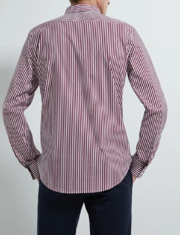 Camasa Zara, alb/visiniu Rosu