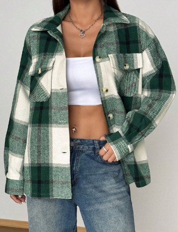 
						Jacheta SHEIN, verde/ecru