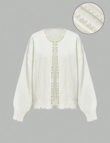 Cardigan SHEIN, alb Alb