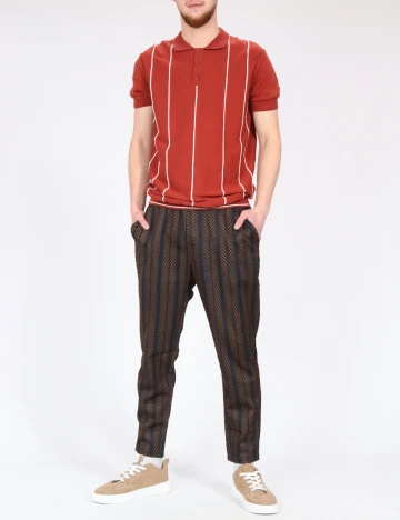 Pantaloni Zara, negru/maro Negru