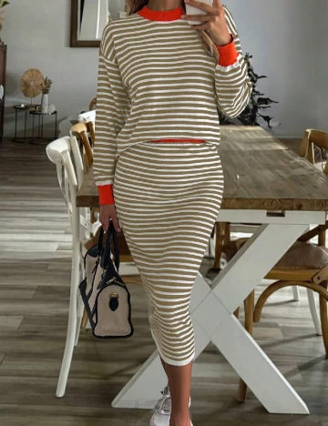 Compleu SHEIN, maro/alb Maro