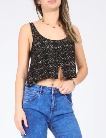 Top Pull&Bear, negru Negru