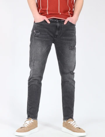 Blugi Zara, gri inchis Gri