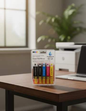 Set cerneala Canon 550/551 XL ink & print, mix culori