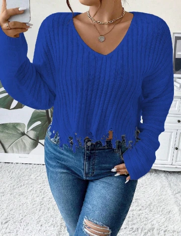 Bluza SHEIN CURVE, albastru Albastru