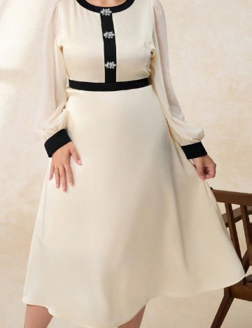 
						Rochie medie SHEIN CURVE, bej/negru