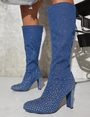 Cizme SHEIN, albastru Albastru