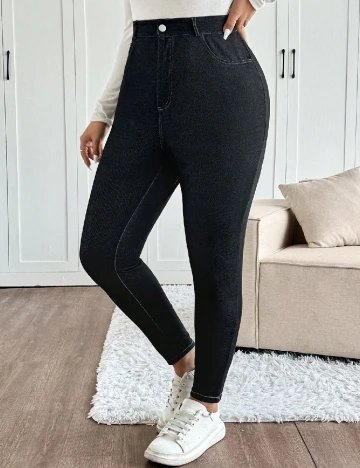 Pantaloni SHEIN CURVE, negru Negru