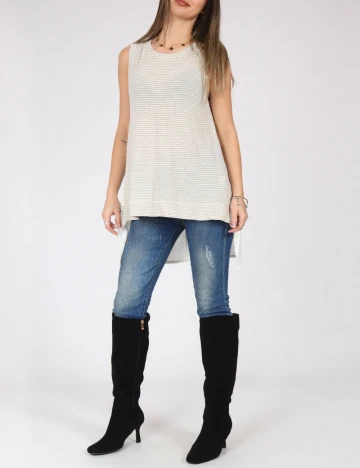 Bluza Zara, alb/gri Gri