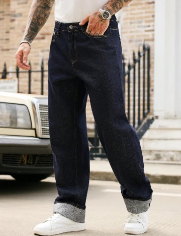 Blugi SHEIN, bleumarin Albastru