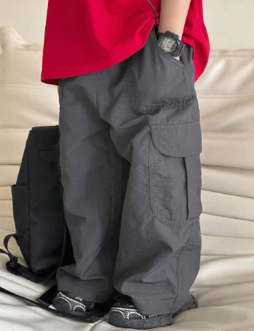 Pantaloni Shein Kids, gri Gri