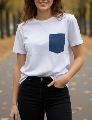 Tricou Zara, alb Alb