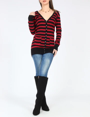 Cardigan Zara, rosu/negru Rosu