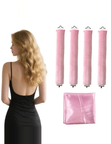 Set de ondulatoare fara caldura 4 bucati SHEIN, roz Roz