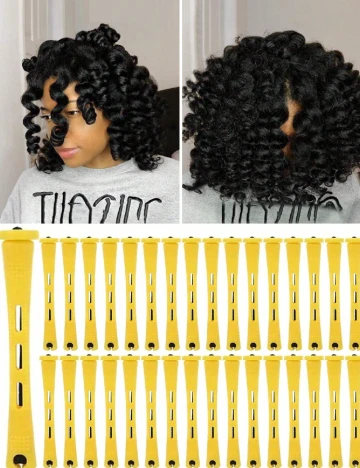 Set bigudiuri 50 buc SHEIN, galben