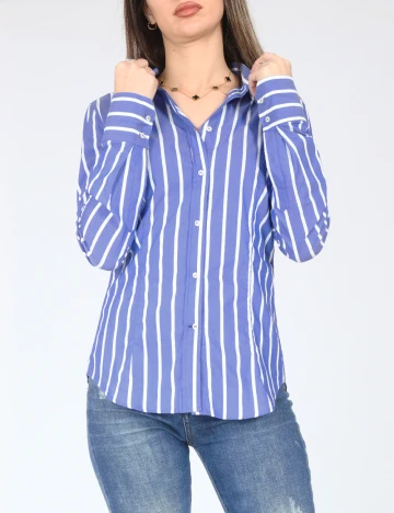 Camasa Zara, alb/albastru Albastru