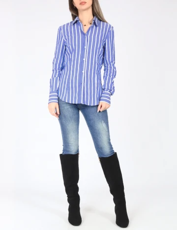 Camasa Zara, alb/albastru Albastru