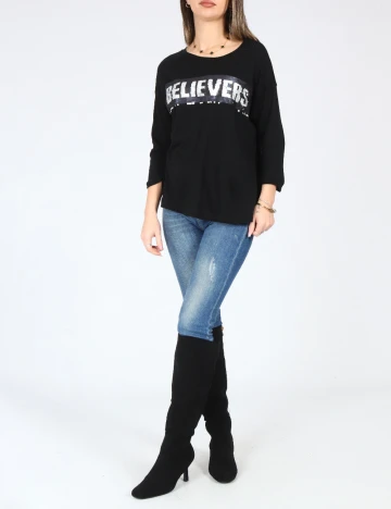 Bluza Bershka, negru Negru