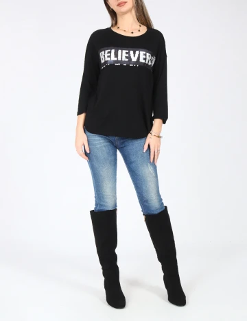 Bluza Bershka, negru Negru