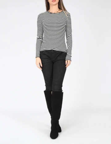 Bluza Bershka, alb/negru Alb