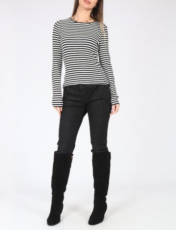 Bluza Bershka, alb/negru