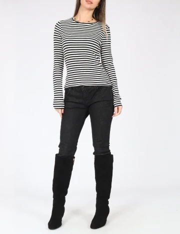 Bluza Bershka, alb/negru Alb