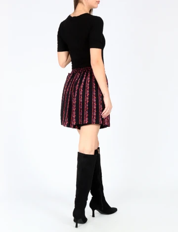 Pantaloni scurti Zara, negru/ floral print Negru