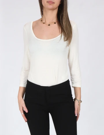 Body Bershka, ecru Alb