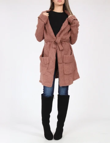 Cardigan Zara, roz pudra inchis Roz