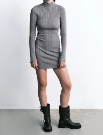 Rochie scurta Zara, gri Gri